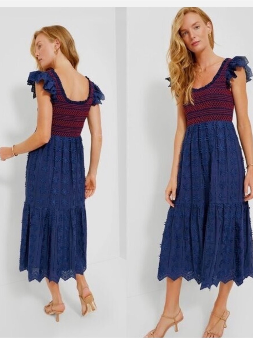 Tuckernuck Embroidered Navy Mallie Dress - Picture 2 of 5